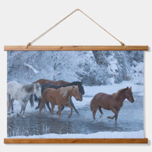 Tapisserie Suspendue Conduite de chevaux en hiver