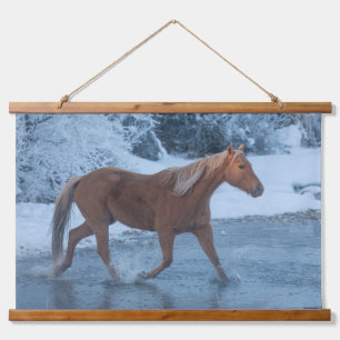 Tapisserie Suspendue Conduite de chevaux en hiver au Hideout Ranch