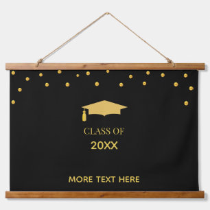 Tapisserie Suspendue Confettis dorés élégants de remise des diplômes su