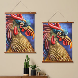 Tapisserie Suspendue Coq en fleurs