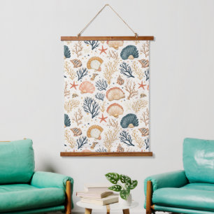 Tapisserie Suspendue Côtière rustique - Coquillages, Starfish, Reef (24