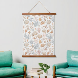 Tapisserie Suspendue Côtière rustique - Coquillages, Starfish, Reef (32