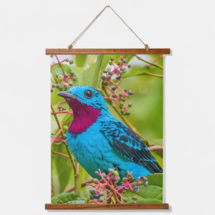 Tapisserie Suspendue Cotinga à gorge magenta oiseau de la forêt tropica