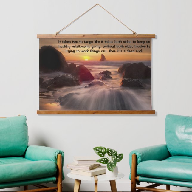 Tapisserie Suspendue Coucher de soleil orange au-dessus de l'océan (Salon)