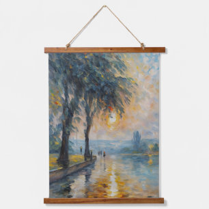 Tapisserie Suspendue Coucher de soleil serein par l'eau - Art de paysag