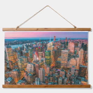 Tapisserie Suspendue Coucher de soleil sur la skyline de New York   Cré