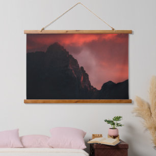 Tapisserie Suspendue Coucher de soleil sur les montagnes