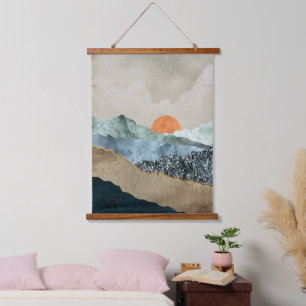 Tapisserie Suspendue Couches de montagne texturées avec rayonnement de
