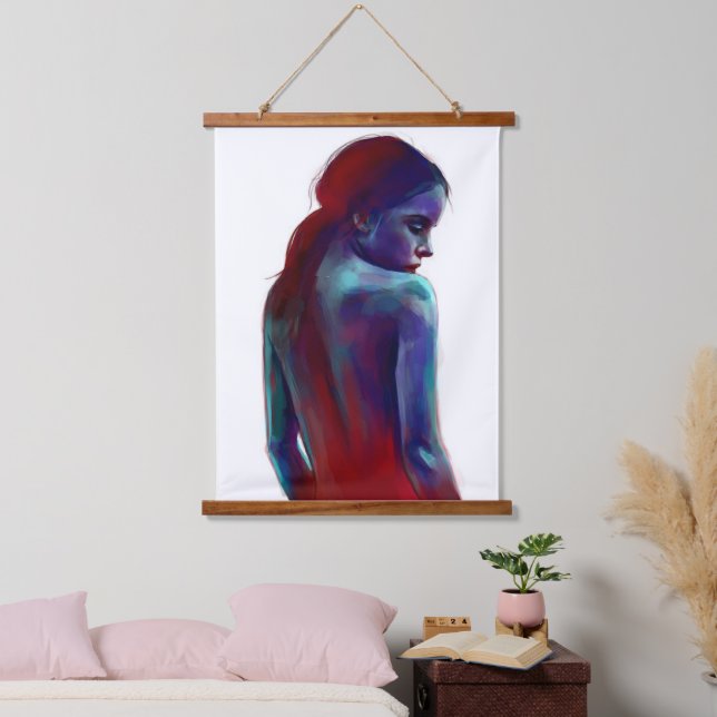 Tapisserie Suspendue Couleur bleue Personnalisée 26"x36" Verticale, Un  (Chambre à coucher)