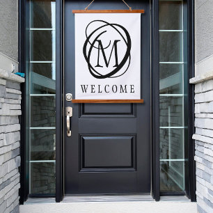 Tapisserie Suspendue Couleurs personnalisées de bienvenue Monogramme
