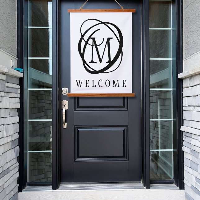 Tapisserie Suspendue Couleurs personnalisées de bienvenue Monogramme (Créateur téléchargé)