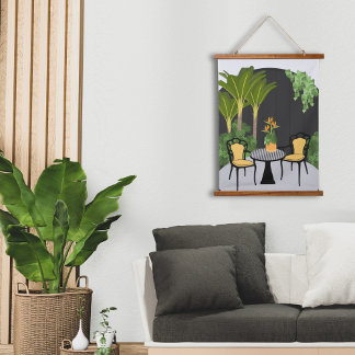 Tapisserie Suspendue Cour du jardin tropical