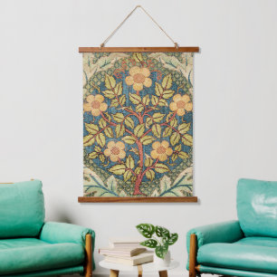 Tapisserie Suspendue Couronne de roses de William Morris, art floral vi