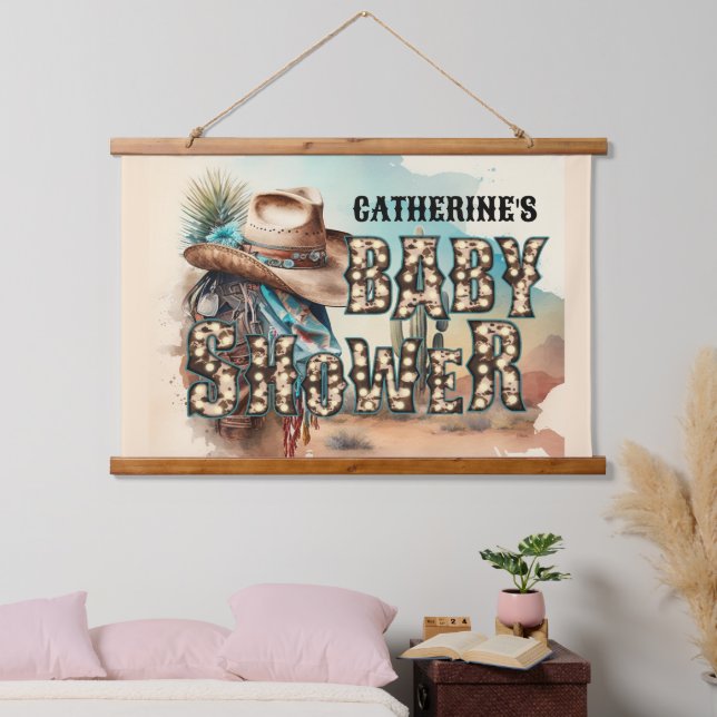 Tapisserie Suspendue Cowboy casquette stetson Texas baby shower (Chambre à coucher)