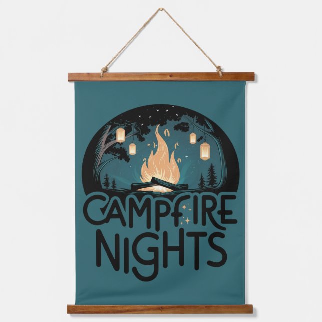 Tapisserie Suspendue Cozy Campfire Nights Rustic Outdoor Adventure (Recto)