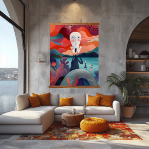 Tapisserie Suspendue Cri abstrait moderne : Twist artistique vibrant