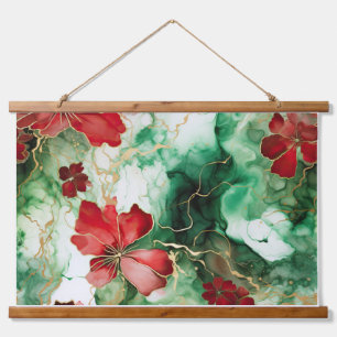 Tapisserie Suspendue Crimson Yuletide fleurit Botanique