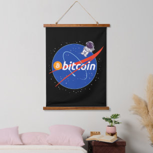 Tapisserie Suspendue Crypto spatial astronaute Bitcoin tendance