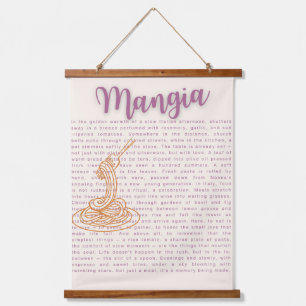 Tapisserie Suspendue Cuisine italienne Art Mur   Citation alimentaire "