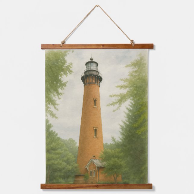 Tapisserie Suspendue Currituck Beach Lighthouse Watercolor (Recto)