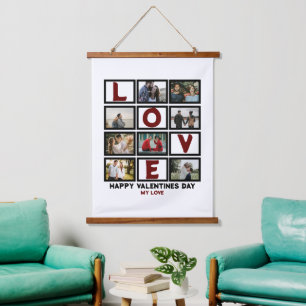 Tapisserie Suspendue Custom Love Happy Valentines Day 8 Collage photo