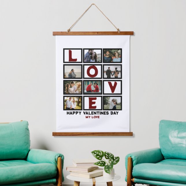 Tapisserie Suspendue Custom Love Happy Valentines Day 8 Collage photo (Salon)