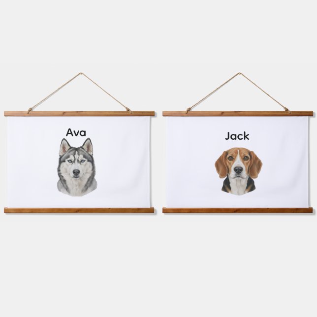 Tapisserie Suspendue Custom Pet Portrait, Personalized Gift  (Double)