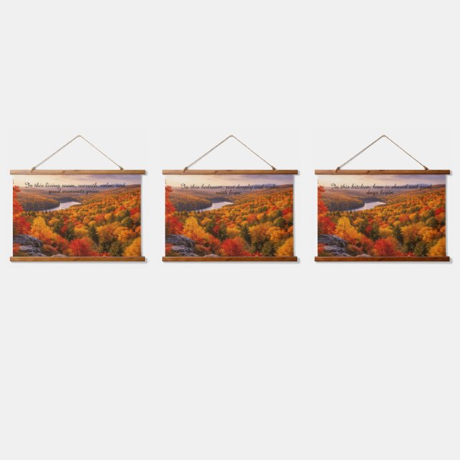 Tapisserie Suspendue Customizable Autumn Wall Tapestry Set Home Gift (Tripler)