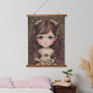 Tapisserie Suspendue Cute Adorable Style Vintage Chibi Kawaii Girl Art