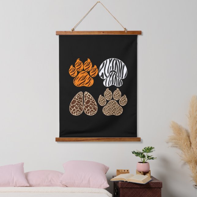 Tapisserie Suspendue Cute Animals Animal Print Design Adorable Wildlife (Chambre à coucher)