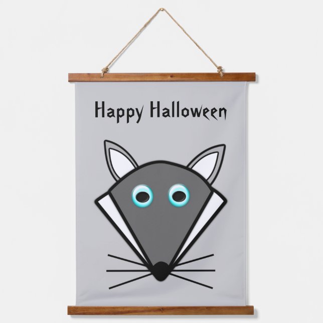 Tapisserie Suspendue Cute Halloween Wolf Custom (Recto)