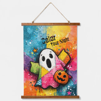 Tapisserie Suspendue Cute Patchwork Ghost Colorful Splatter Art