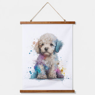 Tapisserie Suspendue Cute Poodé Chiot Aquarelle Art