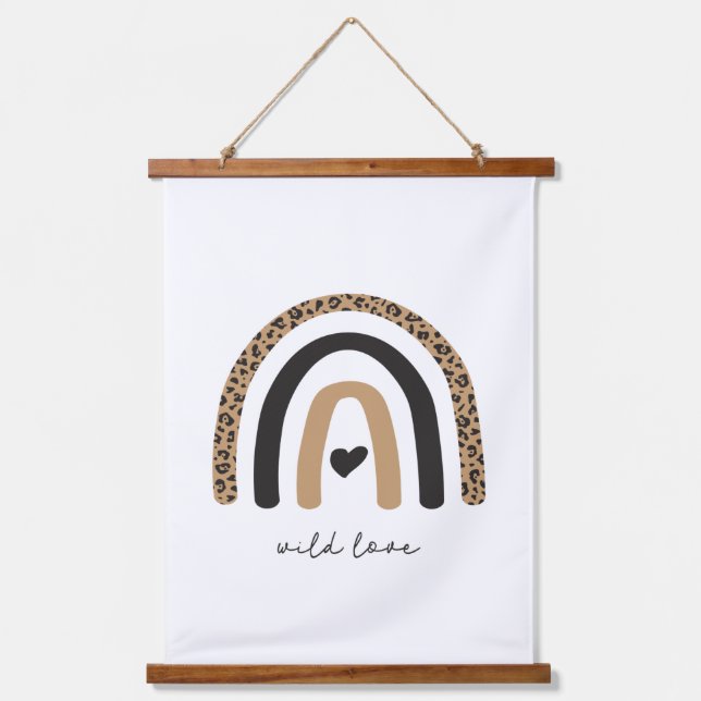 Tapisserie Suspendue Cute Rainbow Leopard Motif (Recto)