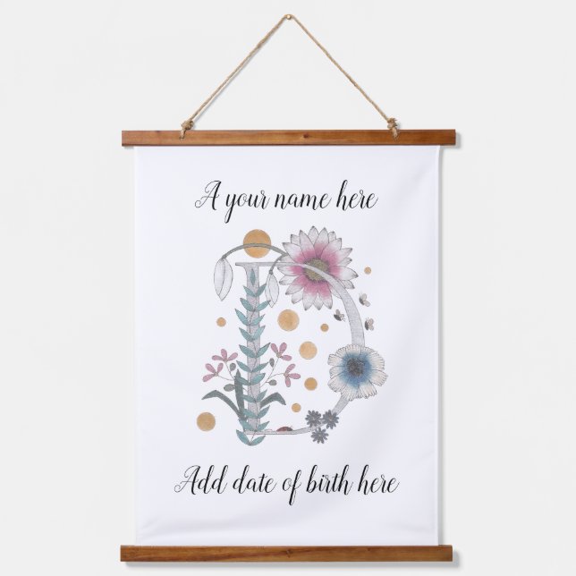 Tapisserie Suspendue D décoré personnalisable (Recto)