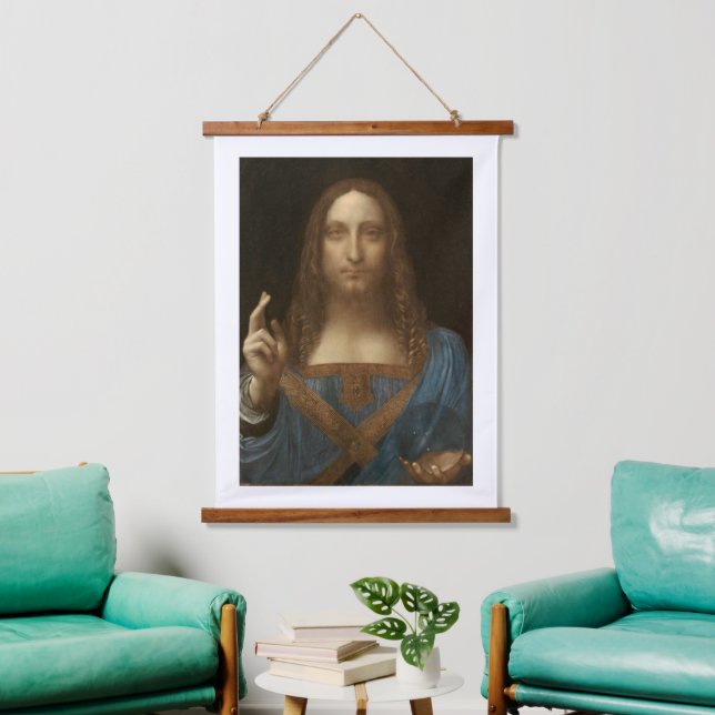 Tapisserie Suspendue Da Vinci, Sauveur du Monde, Salvator Mundi (Salon)