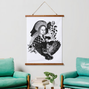 Tapisserie Suspendue Dame et hibou