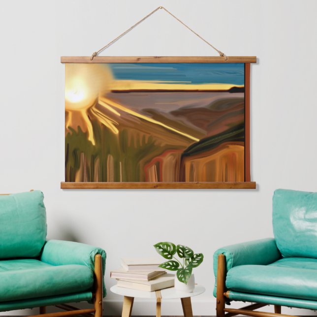 Tapisserie Suspendue Danse des cactus art Abstrait (Salon)