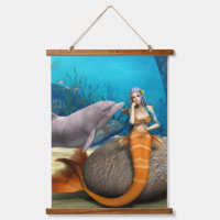 Dauphine sirène rêveuse Art de fantaisie sous-mari