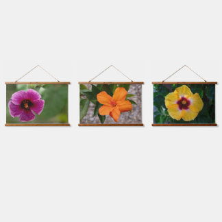 Tapisserie Suspendue De belles fleurs d'hibiscus colorées d'Hawaï