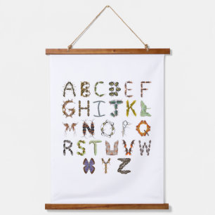 Tapisserie Suspendue Décor de pépinière - Alphabet d'insectes