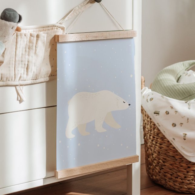 Tapisserie Suspendue Décor mignon Bleu Hiver Polaire Ours Nourriture Dé (Cute Blue Winter Polar Bear Nursery Wall Decor Hanging Tapestry)