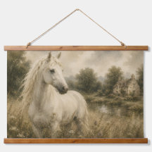 Décoration murale de cottage vintage White Horse M