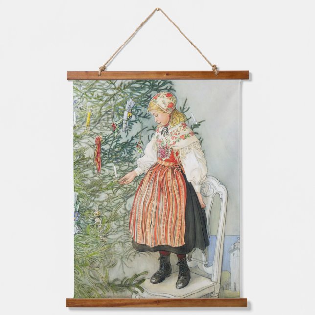 Tapisserie Suspendue Décorer l'arbre de Noël - Carl Larsson (Recto)