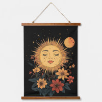 Déesse solaire céleste avec fleurs florissantes