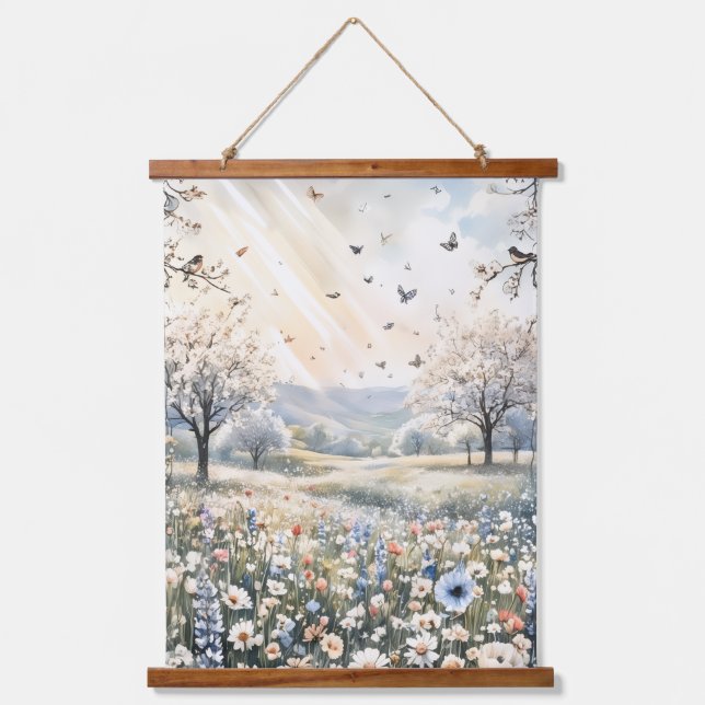 Tapisserie Suspendue Delicate Botanical Wall Art Print (Recto)