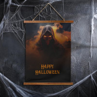 Démon foncé avec halloween de fumée orange