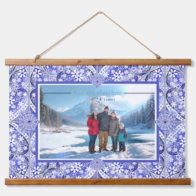 Tapisserie Suspendue Dentelle en céramique Bleu de Grèce (Devant)