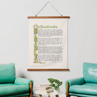 Tapisserie Suspendue Desiderata Prose par M. Ehrmann