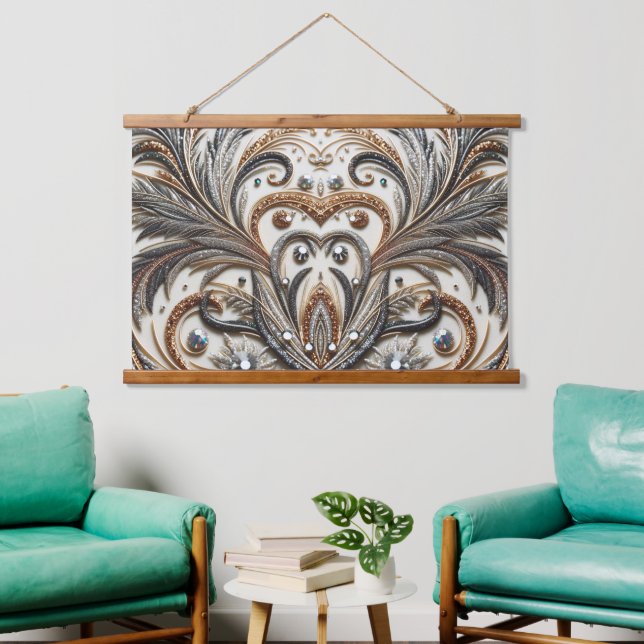 Tapisserie Suspendue Design baroque glamour avec Parties scintillant et (Salon)